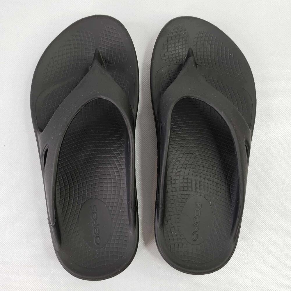 OOFOS Original Recovery Comfort Thong Flip Flop Sandal Black Women 7 Men 5 - Picture 4 of 9